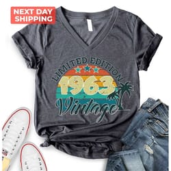 60th birthday women shirt, 60th birthday shirt, vintage 1963 beach shirt, 60th birthday palm shirt, 60th birthday friend
