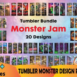 20 monster jam png bundle, monster jam png, tumbler png