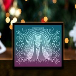 custom name wedding paper cut light box