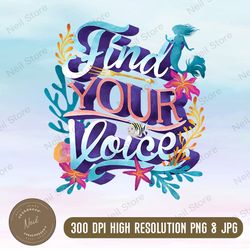 mermaid find your voice png, disney the little mermaid png, png high quality, png, digital download