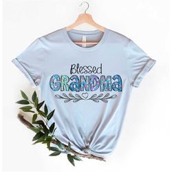 blessed grandma t shirt with floral, grandma shirt for mother's day, grandma birthday gift for new grandmother, grandma