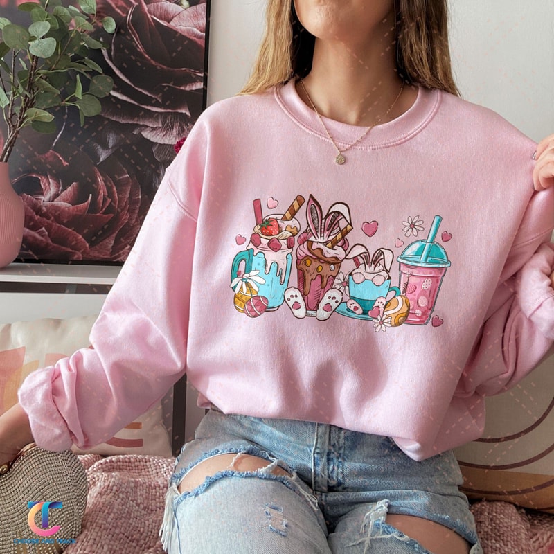 Easter Coffee Sweatshirt, Easter Shirt, Matching Easter Hoodie, Happy Easter Day, Easter Bunny Shirt, Family Easter Shirt, Kid Clothes - 1.jpg