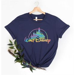 woman disney shirt,disney rainbow castle shirt,disney castle shirt,disney family shirt,disney retro shirt,disneyworld sh