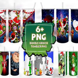 6 files grinch part10 bundle tumbler png, grinch tumber png, christmas png, grinch png, skinny tumbler 20oz, 20oz design