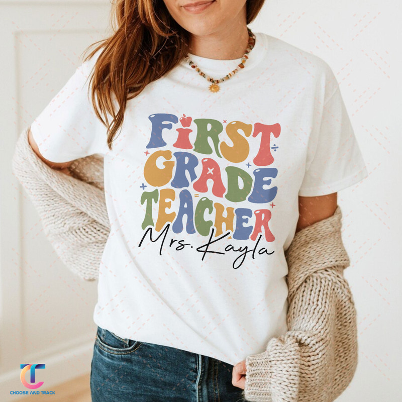First Grade Teacher Custom Shirt, 1st Grade Teacher Custom Name Shirt, Peace Out First Grade, Custom Teacher Shirts,Back To School TShirt - 1.jpg