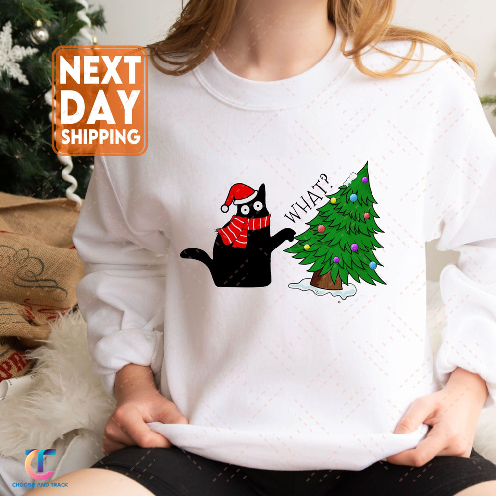 Funny Black Cat Christmas Sweatshirt,Meowy Christmas Sweatshirt,Funny Christmas Cat Shirt,Cat Christmas Sweatshirt,Cat Lover Christmas Shirt - 1.jpg