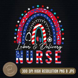 rainbow stethoscope patriotic labor delivery nurse 4th july png, png high quality, png, digital download
