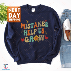 groovy growth mindset positive retro teachers back to school sweatdigital, first day of school crewneck, teacher s