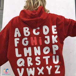 hi alphabet back to school pre k kindergarten teacher abc sweatdigital, first day of school crewneck, back to schoo