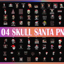 skull santa png bundle, christmas png, xmas sublimation