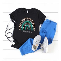 blessed nurse leopard rainbow t-shirt, rn t-shirt, nursing student tee, nurse graduation gift, gift for nurse, nurse app