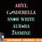 Disney Ariel Cinderella Snow White Jasmine Graphic T-Shirt png, sublimation, digital print.jpg