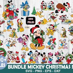 290 files christmas mickey disney svg bundle, christmas svg