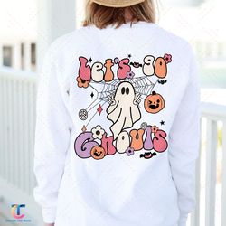 let's go ghouls sweatdigital, halloween sublimation design, retro halloween hoodie, fall crewneck, spooky tdigital,