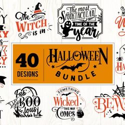40 halloween svg eps dxf png cut files bundle, halloween, bundle pack, best selling designs