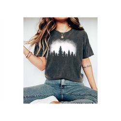 pine tree sweatshirt, mountain silhouette shirt,pine tree shirt, camp outdoors nature campers t-shirt tent forest camper