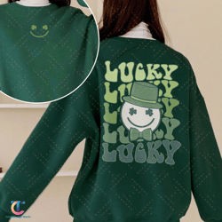 lucky sweatdigital, shamrocks st patrick's day digital, positive hoodie, aesthetic hoodie, preppy vsco hoodie