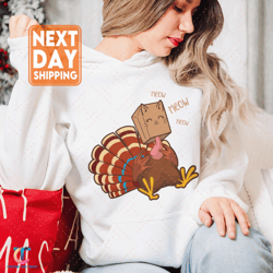 meow meow funny turkey thanksgiving crewneck sweatdigital, autumn digital, fall vibes, thanksgiving turkey digital,
