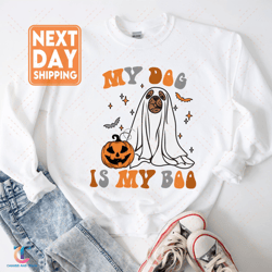 my dog is my boo sweatdigital, cute halloween digital, spooky dog , spooky pumpkin hoodie, ghost dog crewneck,dog m
