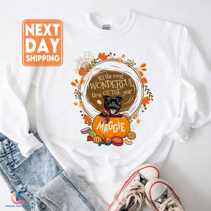 Personalized It's the Most Wonderful Time of the Year Dog Lover Halloween Sweatshirt, Fall Hoodie, Spooky Crewneck - 1.jpg