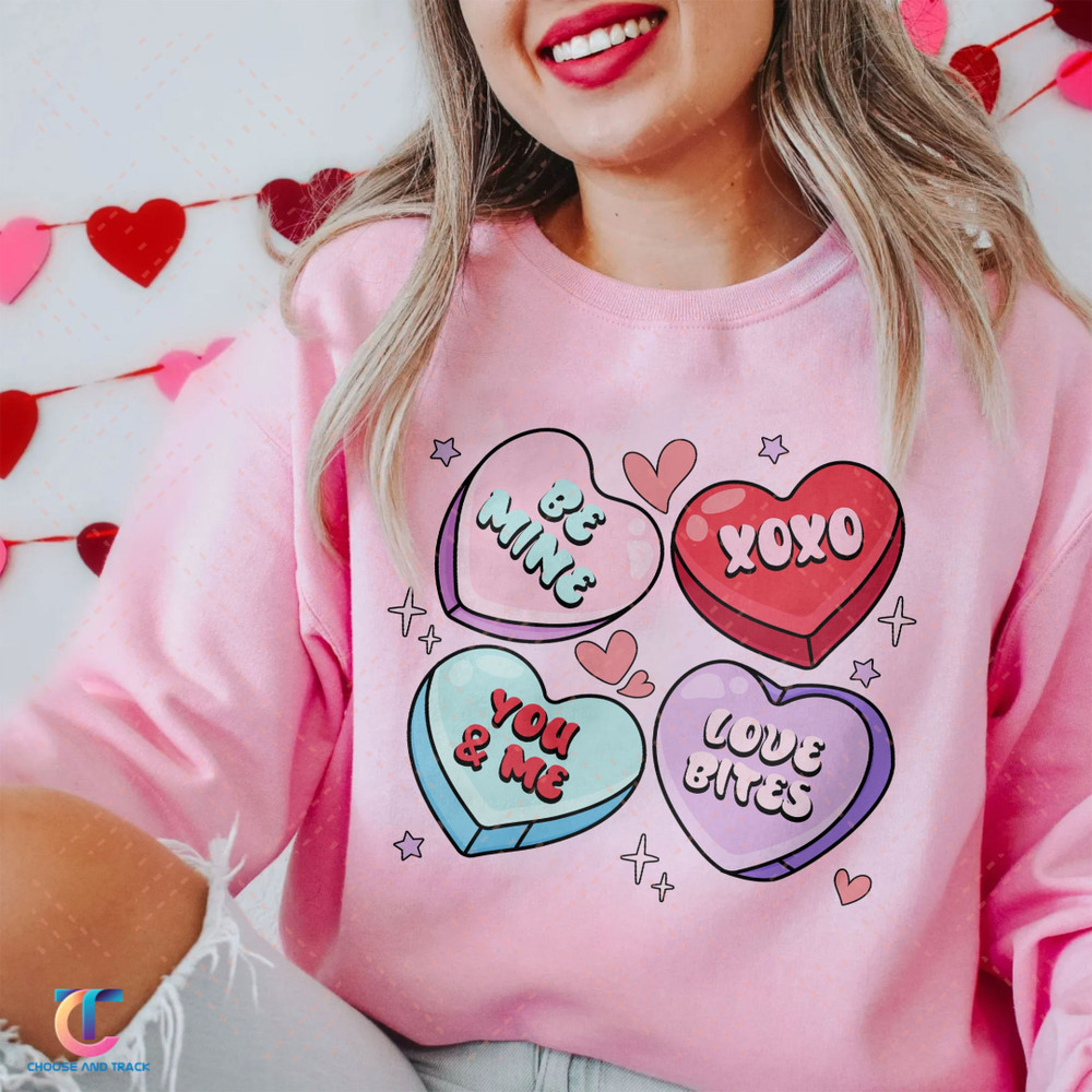 Positive Affirmations Crewneck Sweatshirt, Womens Valentines Day Shirt, Teacher Valentines Shirt, Retro Valentines Hoodie - 1.jpg