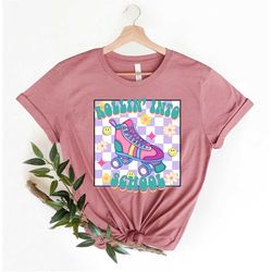 rollin' into school shirt, skating girls school shirt,rollin' into kindergarten shirt,custom school grade shirt, first d