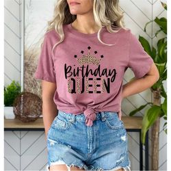 leopard birthday queen shirt,birthday party girl shirt,birthday squad shirt,youth birthday girl shirt,birthday shirt, bi