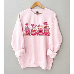 coffee valentine couple shirts, retro valentine sweatshirt, cute valentine latte shirt, valentine's day gifts, valentine