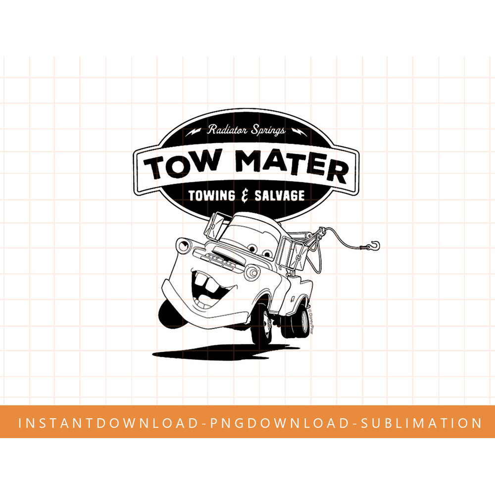 Disney Pixar - Cars Tow Mater Towing & Salvage png, sublimate, digital print.jpg