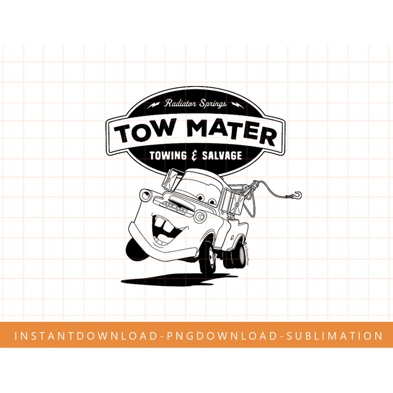 Disney Pixar - Cars Tow Mater Towing & Salvage png, sublimate, digital print.jpg