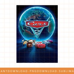disney pixar cars 2 classic movie poster png, sublimate, digital print