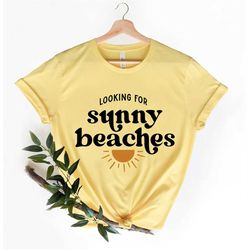 sunny beaches shirt, hello summer shirt for women,  minimalist shirt, gift for women, sunshine shirt, nature shirt, sun