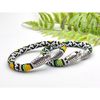 Vibrant green and yellow seed bead bracelet