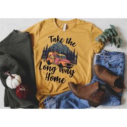 take the long way home road trip shirt, wanderlust shirt, camping shirt, tent camping shirt, wander shirt, compass shirt