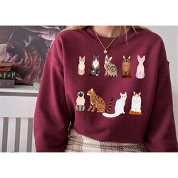 doodle cat theme shirt, cottagecore shirt, cat shirt, cottage core, aesthetic shirt, teacher shirt, birthday shirt