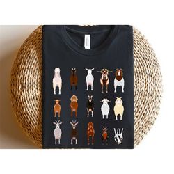 doodle goat theme shirt, farm animal shirt, cottagecore shirt, cottage core, aesthetic shirt, teacher shirt, birthday sh