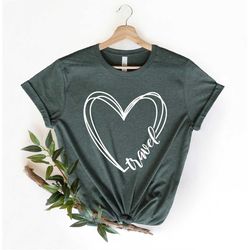 travel shirt,travel lover gift,heart vacation shirt,gift for traveler shirt,vacation shirt,travel matching shirt,womens