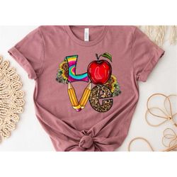 leopard print teach love inspire shirt, funny teacher shirt, gift for teacher, kindergarten teacher shirt, school shirt
