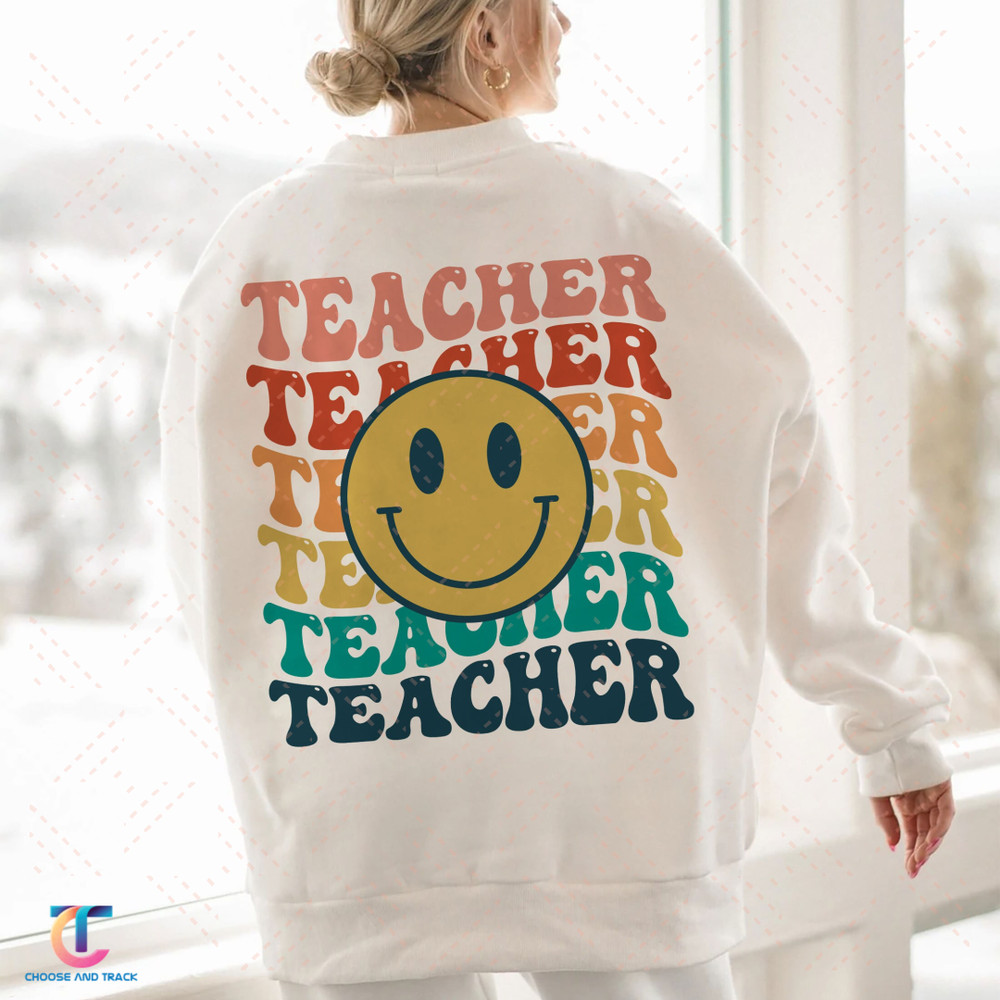Retro Teacher Inspirational Colorful Elementary School Sweatshirt, Back To School Hoodie, Trendy Teacher Shirt, VSCO Girl - 1.jpg