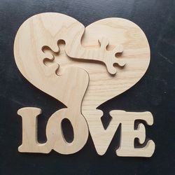 Personalized Valentines Day Gift, Wooden Heart Love Symbol, Boyfriend gift, Romantic Figurine, Gifts For Boyfriend, Chri