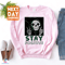 Stay Positive Skeleton Thumbs Up Spooky Halloween Sweatshirt, Skull stay positive, Skeleton Shirt , Funny Halloween, Motivatioanal shirt - 1.jpg