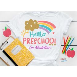 hello preschool shirt, preschool shirt, kindergarten shirt, back to school shirt, first day of school shirt