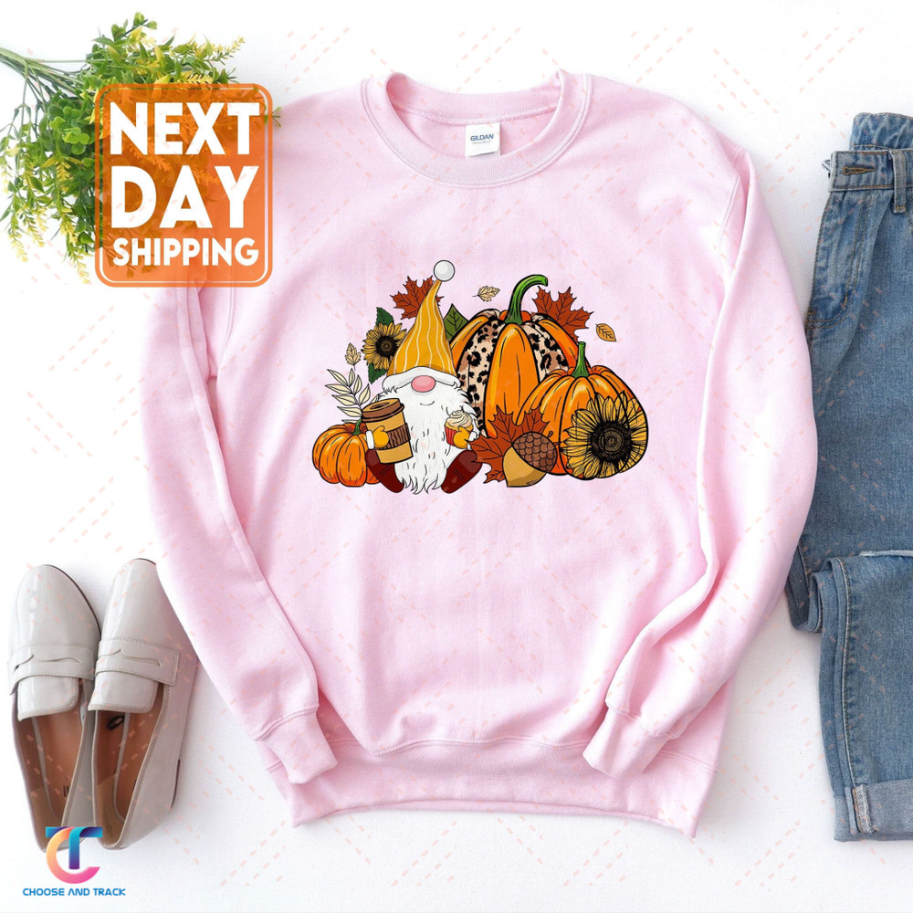 Thanksgiving Gnome SweatShirt, Gnome Shirt, Pumpkin Shirt, Cute Thanksgiving Tee, Happy Thanksgiving Hoodie, Hello Fall, Thanksgiving Gift - 1.jpg
