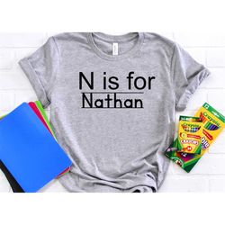alphabet shirt, custom name shirt, first day of school shirt, kindergarten shirt, back to school shirt
