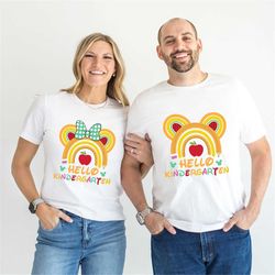 hello kindergarten shirt, mickey graduation ears, minnie graduate 2023, kindergarten graduation, student shirts, teacher