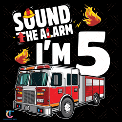 fire truck birthday boy firefighter i am 5 svg, birthday svg, 5 years old boy svg, 5th birthday svg, 5 year old birthday