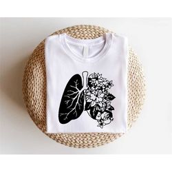 floral lungs shirt, nurse student gift, medical student shirt, respiratory graphic tee, anatomical lung shirt, asthma sh