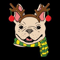 french bulldog xmas reindeer horns dog christmas, christmas svg, silhouette svg fies