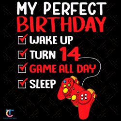 14th perfect birthday gamer gaming 14 years old svg, birthday svg, 14th birthday, birthday gamer svg, 14 years old svg,