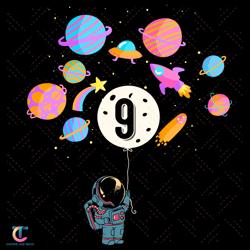 9 years old birthday boy gifts astronaut svg, birthday svg, 9 years old svg, 9 years old boy svg, 9th birthday svg, 9th